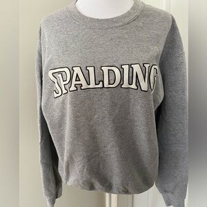 Spalding Gray Sweatshirt with Bold Logo Women’s Size Medium